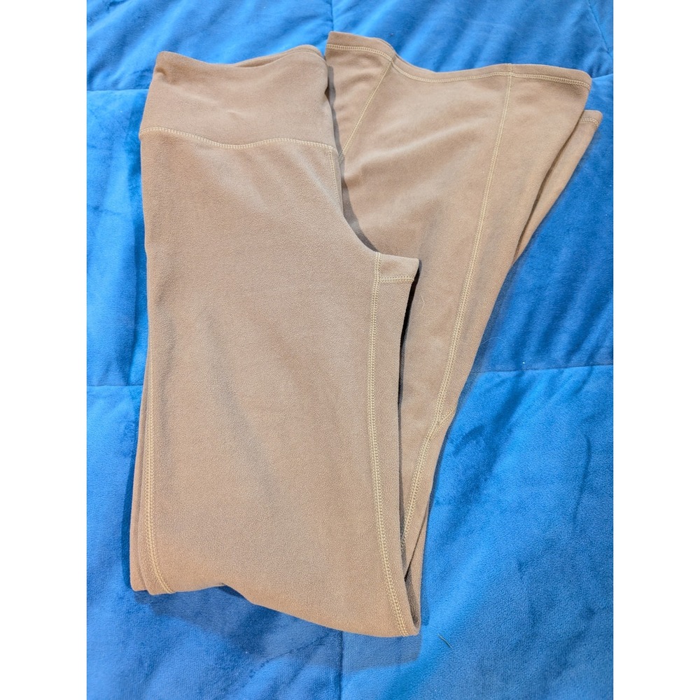 Mono B Flared Yoga Pants Womens Small Java Brown High Waisted Fleece